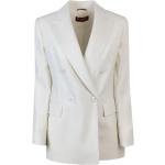 Białe Żakiety dwurzędowe damskie eleganckie wełniane marki Max Mara Studio w rozmiarze XS 