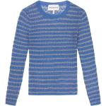 Niebieskie Swetry brokatowe w paski eleganckie z wiskozy z okrągłym dekoltem marki Munthe w rozmiarze XL 