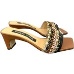 Brązowe Sandały na obcasie damskie eleganckie na lato marki SERGIO ROSSI w rozmiarze 40 