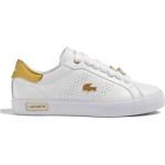 Białe Sneakersy skórzane eleganckie syntetyczne marki Lacoste w rozmiarze 39,5 