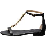 Czarne Sandały skórzane damskie eleganckie na lato marki Ralph Lauren w rozmiarze 38 