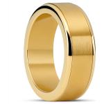 Złote pierścionki męskie szczotkowane stalowe w rozmiarze 8 