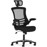 Czarne Krzesła biurowe z regulowanym zagłówkiem 