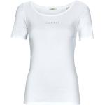 Przecenione Białe Koszulki damskie z krótkimi rękawami marki Esprit w rozmiarze XS 