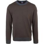 Brązowe Swetry z okrągłym dekoltem męskie eleganckie marki PAUL & SHARK w rozmiarze L 