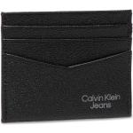 Przecenione Czarne Etui na karty kredytowe męskie z gładkiej skóry marki Calvin Klein Jeans 