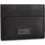 Czarne Etui na karty kredytowe męskie z gładkiej skóry marki Guess 