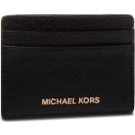 Czarne Etui na karty kredytowe męskie z gładkiej skóry marki Michael Kors MICHAEL 