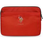 Czerwone Etui na tablety haftowane eleganckie marki US Polo Association - ekran: 13” 