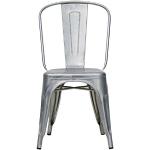 Srebrne Krzesła do jadalni metalowe 