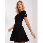 Factoryprice Czarna mini rozkloszowana sukienka basic z krótkim rękawem EM-SK-0028.92P_385986 50