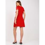 Czerwone Sukienki z kieszeniami damskie mini marki FactoryPrice w rozmiarze M 