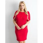 Factoryprice Czerwona sukienka z delikatnym połyskiem PLUS SIZE NU-SK-13742.14_310550 38