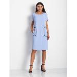 Błękitne Sukienki z kieszeniami damskie marki FactoryPrice w rozmiarze S 