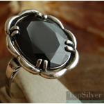 fado - srebrny pierścionek z onyksem
