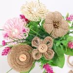 Wielokolorowe Sztuczne kwiaty z motywem kwiatów w stylu rustykalnym z juty 