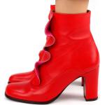 Czerwone Botki na obcasie damskie gładkie marki Chie Mihara w rozmiarze 35 