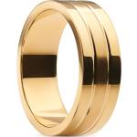 Złote pierścionki męskie polerowane stalowe marki LUCLEON w rozmiarze 8 