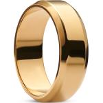 Złote pierścionki męskie polerowane stalowe marki LUCLEON w rozmiarze 8 