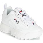 Przecenione Białe Niskie sneakersy dla dzieci marki Fila Disruptor w rozmiarze 28 - wysokość obcasa do 3cm 