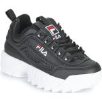 Przecenione Czarne Niskie sneakersy dla dzieci marki Fila Disruptor w rozmiarze 29 - wysokość obcasa do 3cm 