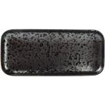 Czarne Talerze prostokątne o średnicy 22 cm do mycia w zmywarce w nowoczesnym stylu porcelanowe 