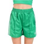 Zielone Krótkie spodnie damskie do prania w pralce na lato marki adidas Firebird w rozmiarze M 