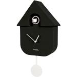 Czarne Zegary ścienne nowoczesne w stylu minimal z tworzywa sztucznego marki fisura 