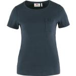 Granatowe Koszulki damskie z krótkimi rękawami marki FJÄLLRÄVEN w rozmiarze L 
