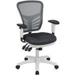 Srebrne Krzesła biurowe z regulacją wysokości w nowoczesnym stylu 