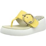 Żółte Sandały skórzane damskie na lato marki Fly London w rozmiarze 36 