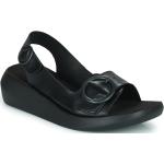 Czarne Sandały skórzane damskie na lato marki Fly London w rozmiarze 36 - wysokość obcasa od 5cm do 7cm 