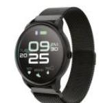 Czarne Smartwatche z funkcją powiadomień do fitnesu i siłowni eleganckie dotykowe z monitorem snu marki FOREVER Bluetooth 