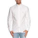 Białe Koszule męskie gładkie bawełniane marki Tommy Hilfiger w rozmiarze S 