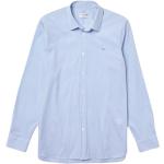Niebieskie Koszule typu slim haftowane z popeliny marki Lacoste w rozmiarze XL 