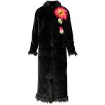 Długi płaszcz ze sztucznego futra Czarny Frida Fortini