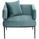Przecenione Niebieskie Fotele w nowoczesnym stylu aksamitne 