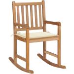 Kremowe Fotele bujane z podłokietnikami w nowoczesnym stylu drewniane marki ELIOR 