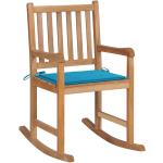 Niebieskie Fotele bujane z podłokietnikami w nowoczesnym stylu drewniane marki ELIOR 