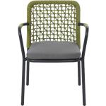Przecenione Zielone Krzesła ogrodowe z podłokietnikami plecione w nowoczesnym stylu 
