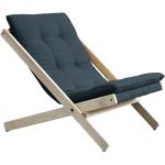Niebieskie Fotele stylowe rozkładane drewniane marki karup 