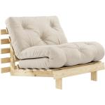 Beżowe Fotele stylowe rozkładane z litego drewna marki karup 