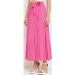 Przecenione Różowe Spódnice rozkloszowane damskie maxi w rozmiarze L 