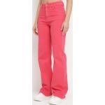 Przecenione Różowe Szerokie jeansy damskie w rozmiarze XL 