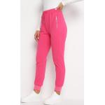Przecenione Różowe Spodnie dresowe ze ściągaczami damskie w rozmiarze XL 