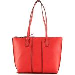 Czerwone Shopper bags damskie z zewnętrznymi kieszeniami syntetyczne marki Gabor Anni 