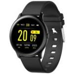 Czarne Smartwatche damskie z funkcją powiadomień do jazdy na rowerze sportowe dotykowe z monitorem snu marki garett Bluetooth 