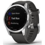 Grafitowe Smartwatche z systemem Garmin OS z funkcją powiadomień sportowe dotykowe z monitorem snu ze srebra marki Garmin Fenix 7S Bluetooth 