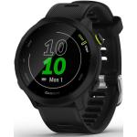 Czarne Smartwatche z systemem Garmin OS z funkcją powiadomień do biegania z opaską o wodoszczelności 5 Bar marki Garmin Forerunner 55 Bluetooth 