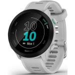 Białe Smartwatche z systemem Garmin OS z funkcją powiadomień do biegania z opaską o wodoszczelności 5 Bar marki Garmin Forerunner 55 Bluetooth 